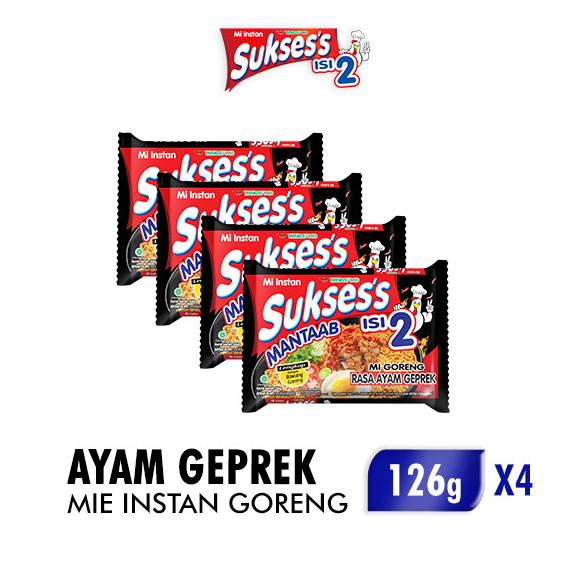 

Suksess Mie Instan Goreng Ayam Geprek 126 gr isi 2 x 4 pcs