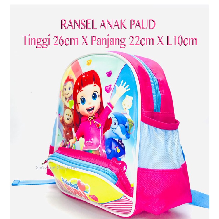 Showme Tas Ransel Anak Sekolah PAUD 10in (T26cm X P20cm X L10cm) RAINBOW RUBY