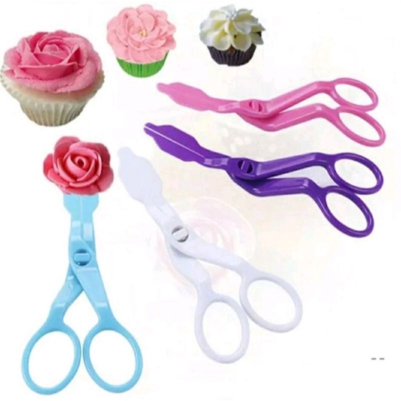 Ready Stock Gunting Mawar Butter Flowers Scissors Plastict Cream