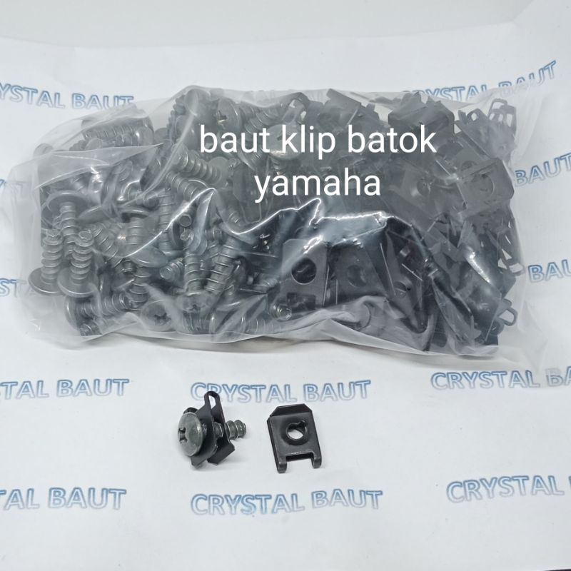 (100 set) CB Klip Batok Hitam Baut Body Yamaha  1 Set 5x16 Klip Batok Yamaha 5mm M5 Skrup Cacing Yam