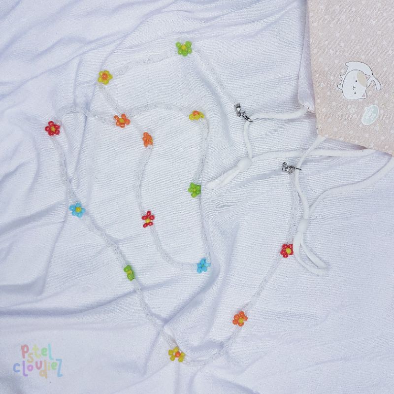 Mask Strap Rainbow Daisy Transparant / Strap Masker Rainbow Daisy Transparant