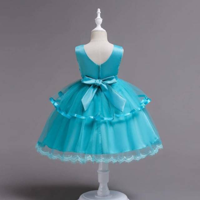 81013 SAMANTHA DRESS / DRESS PESTA ULANG TAHUN ANAK /GAUN PRINCESS ANAK MERAH BIRU PINK TOSCA IMPORT