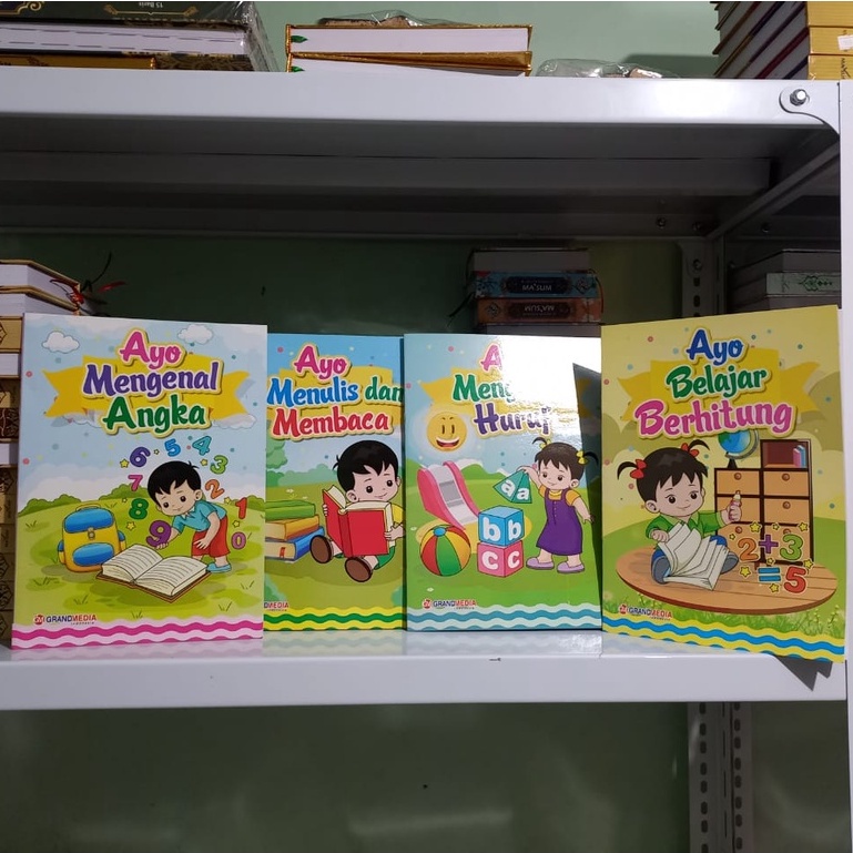 Buku Anak Ayo Mengenal Angka - Ayo Belajar Berhitung - Menulis dan Membaca -Huruf- Berlatih Hijaiyah GM