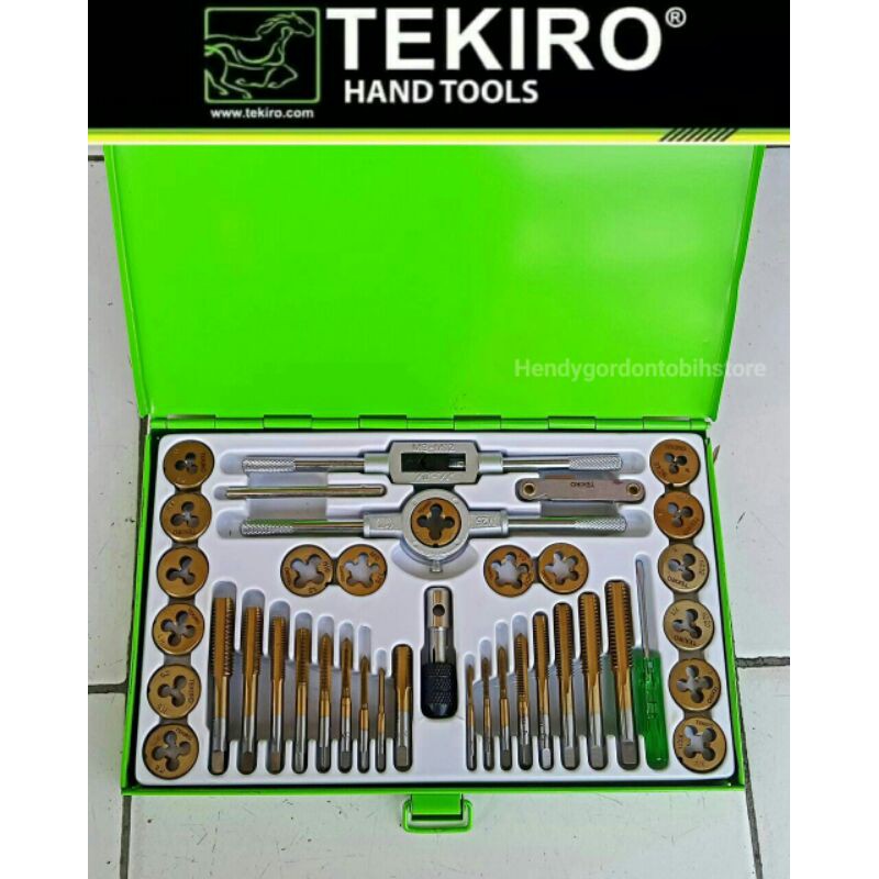 Tekiro Tap And Dies Set Alat Senai Tap Ulir Drat Baut Mur Set 40 Pcs