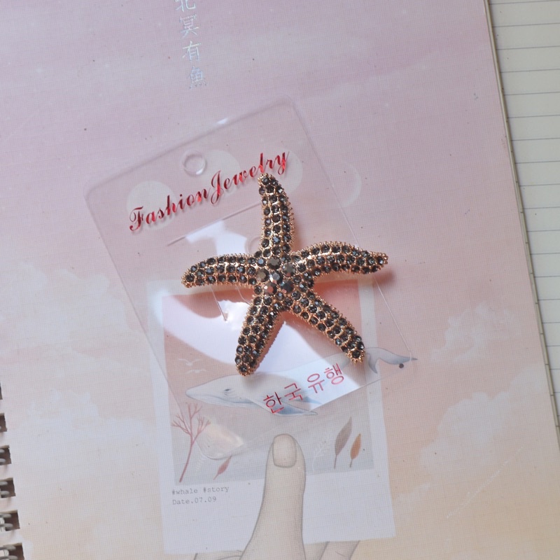 Bros Bintang Laut Bros Kode SKW 7 Bros Kebaya Bros Jilbab Bros Dada Bros Kutubaru Bros Hijab Brooch-Gold-black