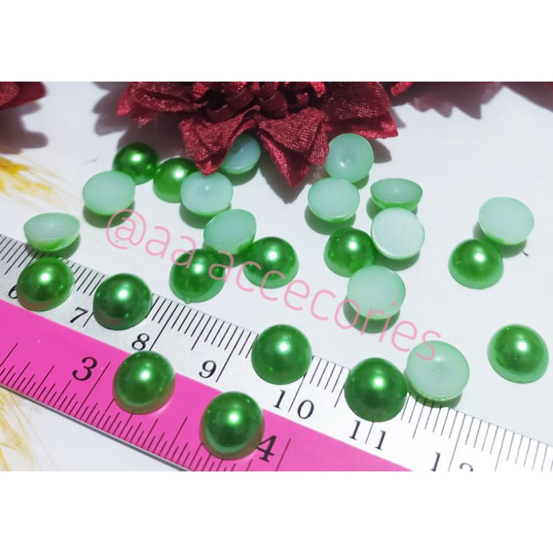 Mutbel mutiara belah 8mm isi 25bh green