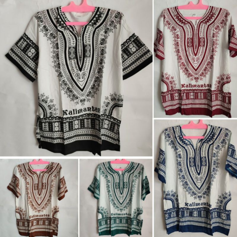BAJU ETNIK DASHIKI KALIMANTAN POLOS