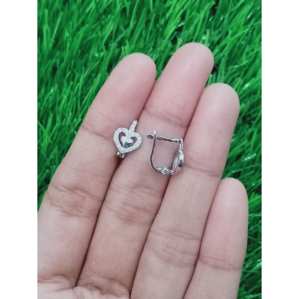 ANTING JEPIT LOVE CORR MP / ANTING PERAK ASLI SILVER 925 LAPIS EMAS /ANTING FASHION WANITA TERBARU