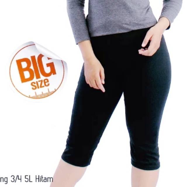 Legging Pendek Bahan Spandex 50kg-90kg Jumbo Big size 3/4