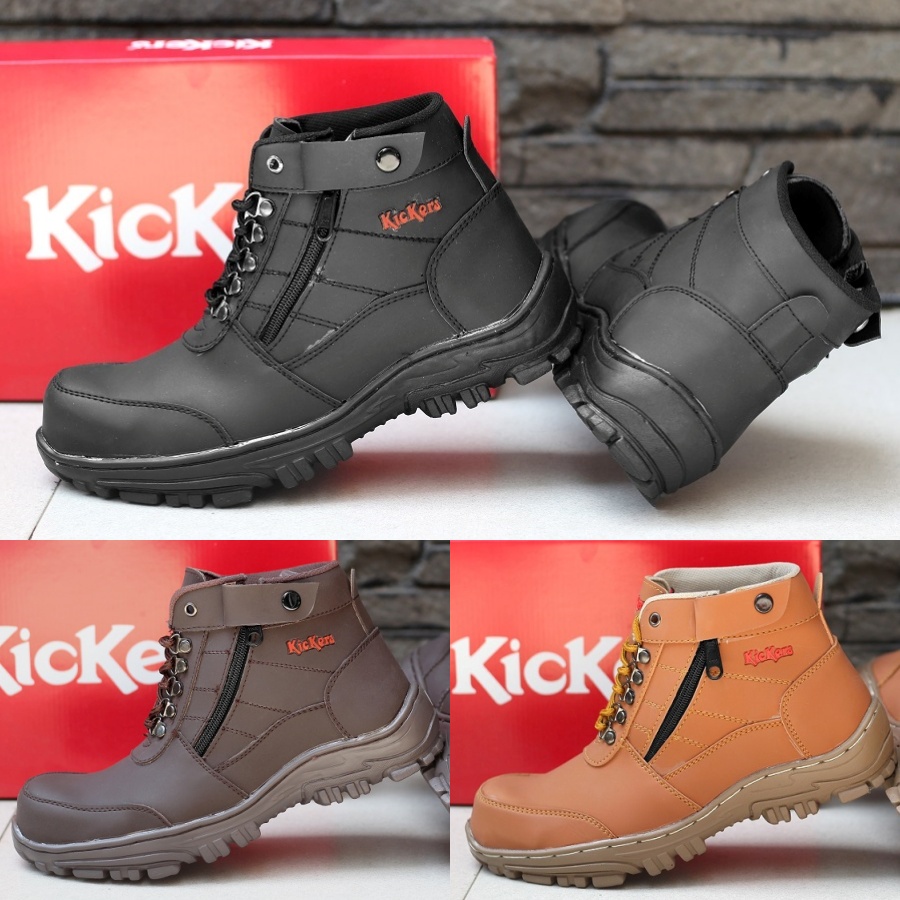 SEPATU SAFETY BOOTS PRIA KICKERS MORISEY UJUNG BESI RESLETING TOURING HIKING BIKERS MURAH