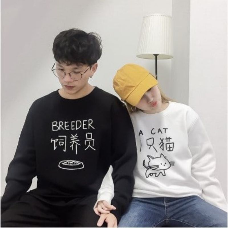 PROMO SWEATER HOODIE COUPLE HITAM PUTIH BREDER & ACAT Fleece BIG SIZE S-XXXXXXL
