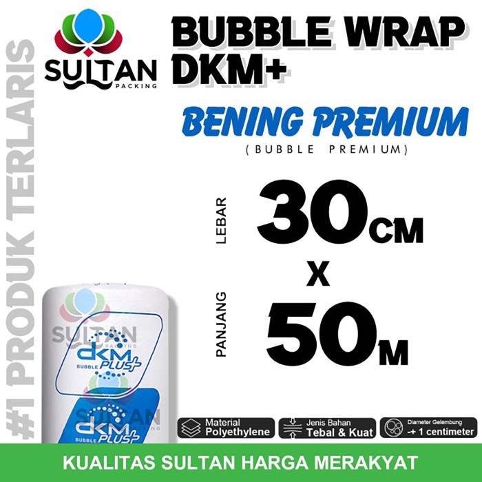 

Plastik Bubble Wrap 30cm x 50m BENING BIRU PREMIUM DKM PLUS Bubblewrap TERMURAH / ROLL