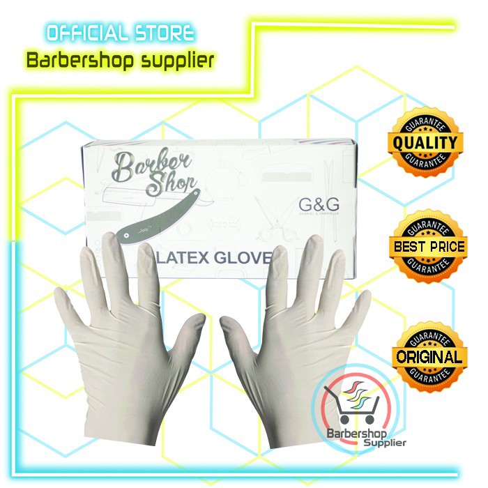 Sarung tangan / Hand Glove Latex / Karet 1 Box Barber salon