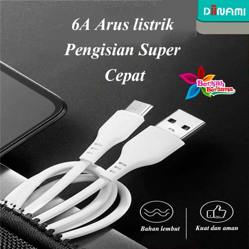 6a kabel cable data original diinami ligthing micro tipe c ip usb fast charging qc 3.0a pengisian cepat bb5719