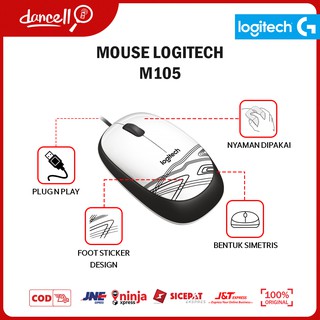 Jual MOUSE M105 MOUSE LOGITECH SERIES COLOURFULL WIRED OPTICAL MOUSE