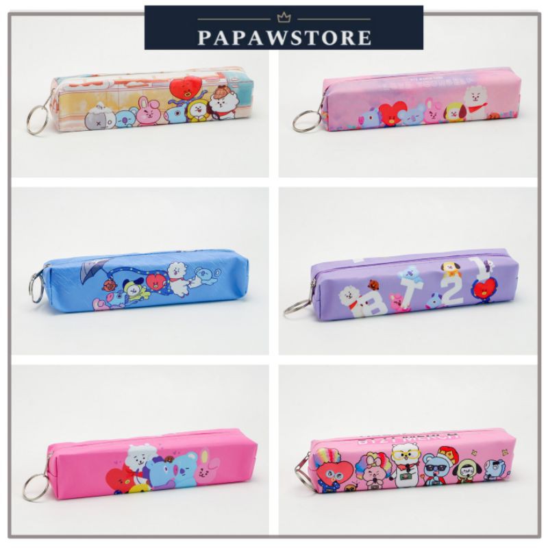 

Kotak Pensil Balok BTS/BT21 KPop Korea Lucu Pouch Multifungsi Karakter Full Team