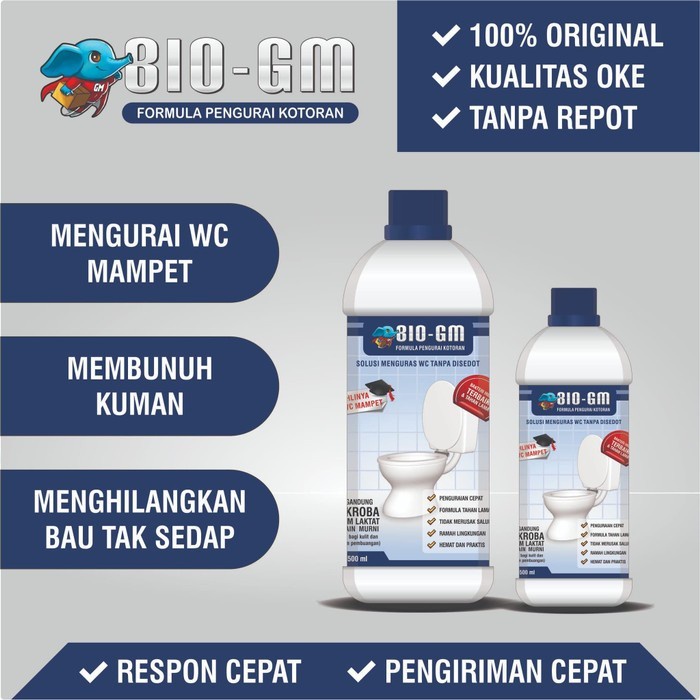 BIO GM Mengatasi WC dan Septic Tank Mampet, Penuh, Luber Kemasan [500ml]