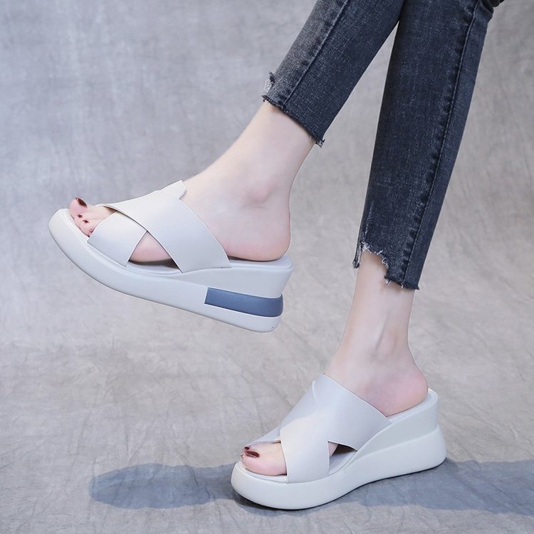 COD POS M61 Sandal Tali Wedges Wanita Import Sandal Tali Strap