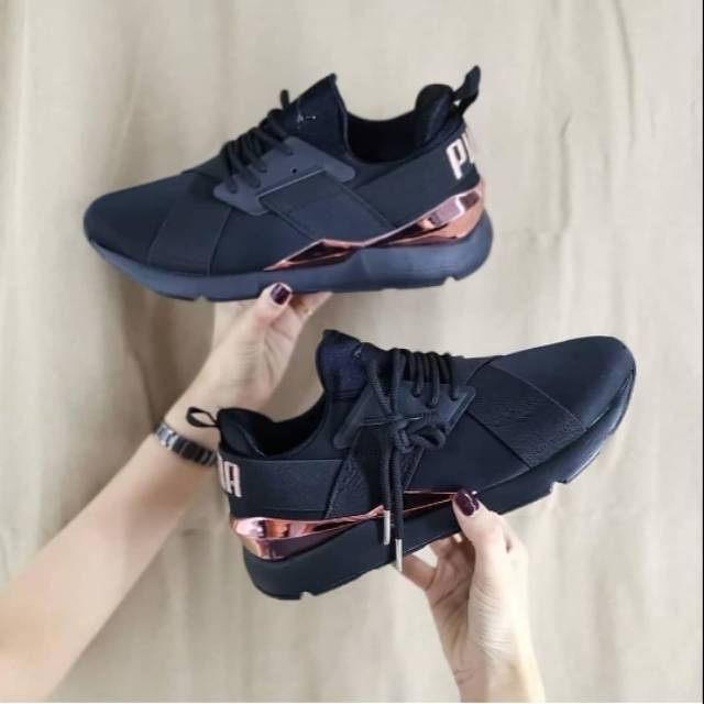Puma Muse Satin Black Gold