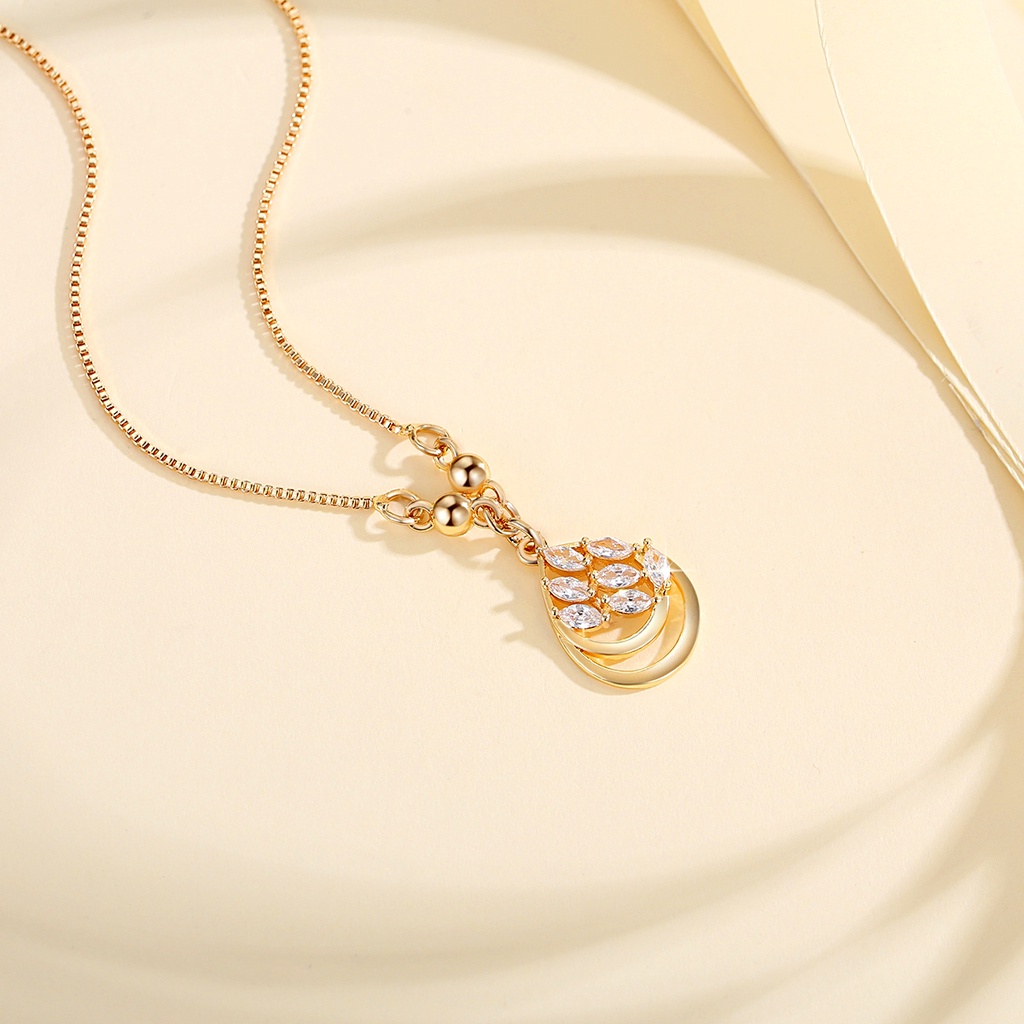 Y504【COD】Berlian KalungImitasi Elegan untuk Wanita kalung tetesan air stainless Anti-rust
