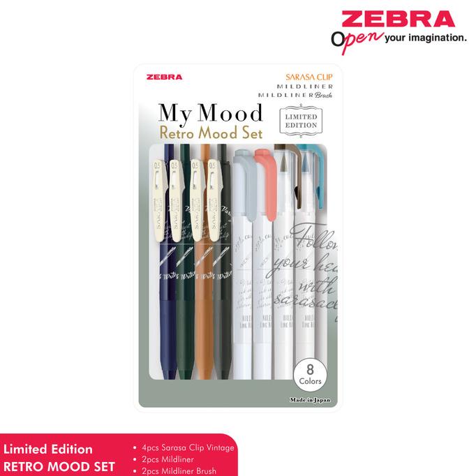 

ZEBRA SARASA MILDLINER MY MOOD RETRO 8PCS ---Terbaru---