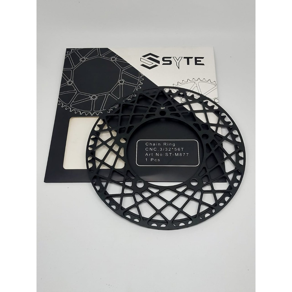 SYTE chainring 53T 56T motif shadow BCD 130mm sepeda lipat