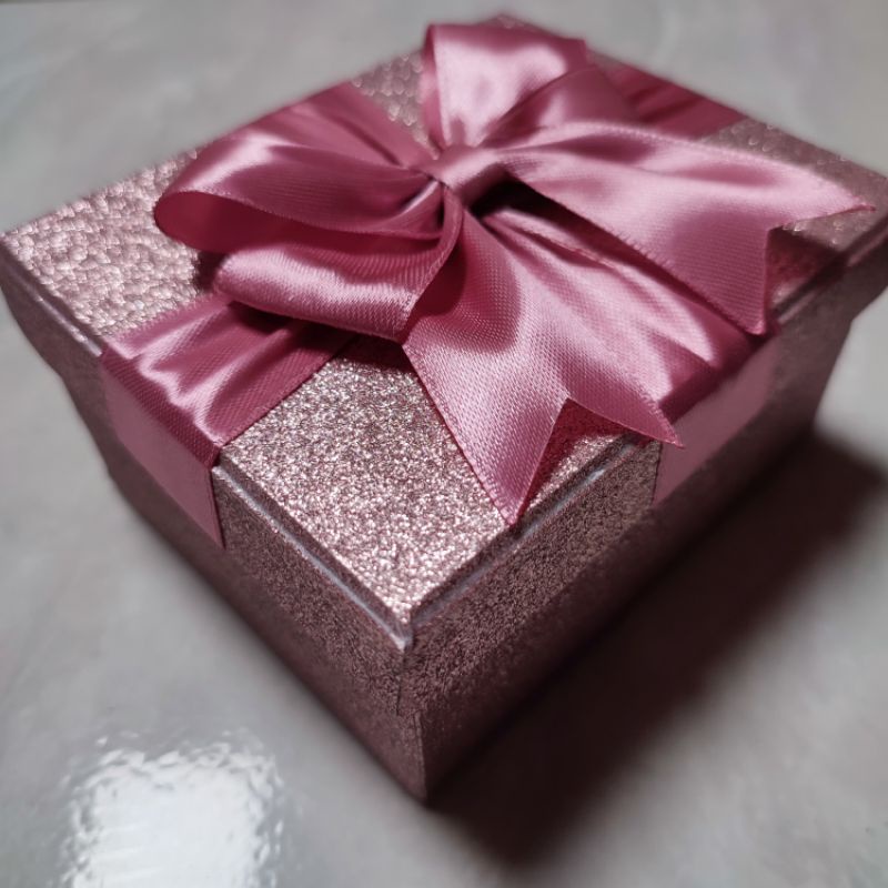 KOTAK KADO GLITTER PINK HARDBOX HAMPERS BOX