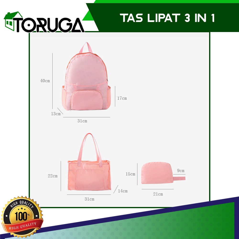 TAS RANSEL LIPAT 3in1 ANTI AIR FOLDABLE SLING BAG BACKPACK WATERPROOF