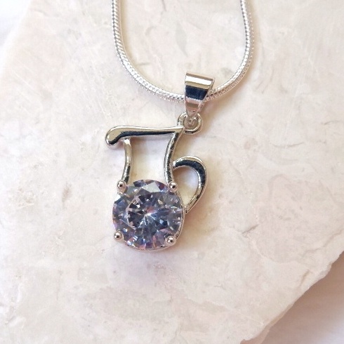 Aquarius Star Women Necklace - Kalung Tema Astrologi Aquarius Zircon Stone - Kalung Kasual Pesta Kor