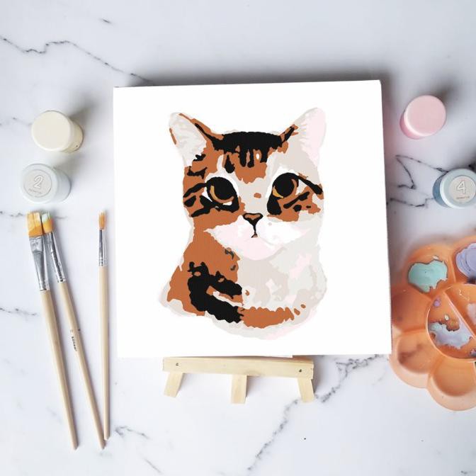 

PERALATAN MELUKIS PAINT BY NUMBER LUKISAN KUCING CAT CANVAS 20X20 CM ALAT LUKIS