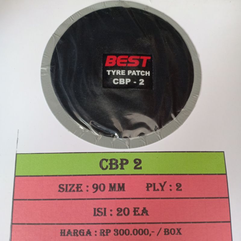 CBP 2 - Bestpatch Karet Tambal Ban Luar - Bestpatch - Ukuran 90mm 1biji/1Lembar/1pcs