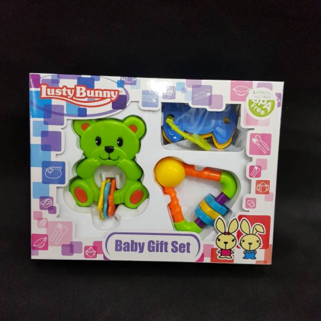 Gift set mainan Baby isi 3 Lusty Bunny 1407 Y1