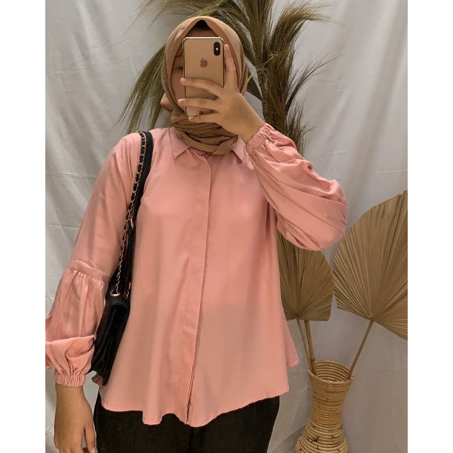 Kemeja Wanita / Amara Shirt Baju Formal Wanit Bahan Rayon Adem All Size Fit To L-3