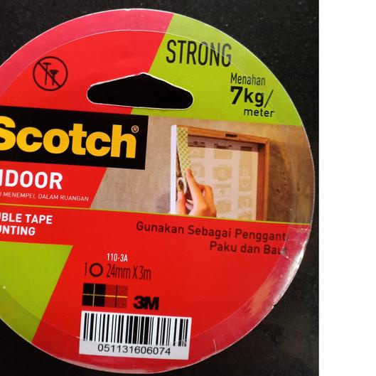 

☇ SCOTCH DOUBLE TAPE MOUNTING 24MMX3M 110-3A / DOUBLE TAPE BUSA /3M ♙