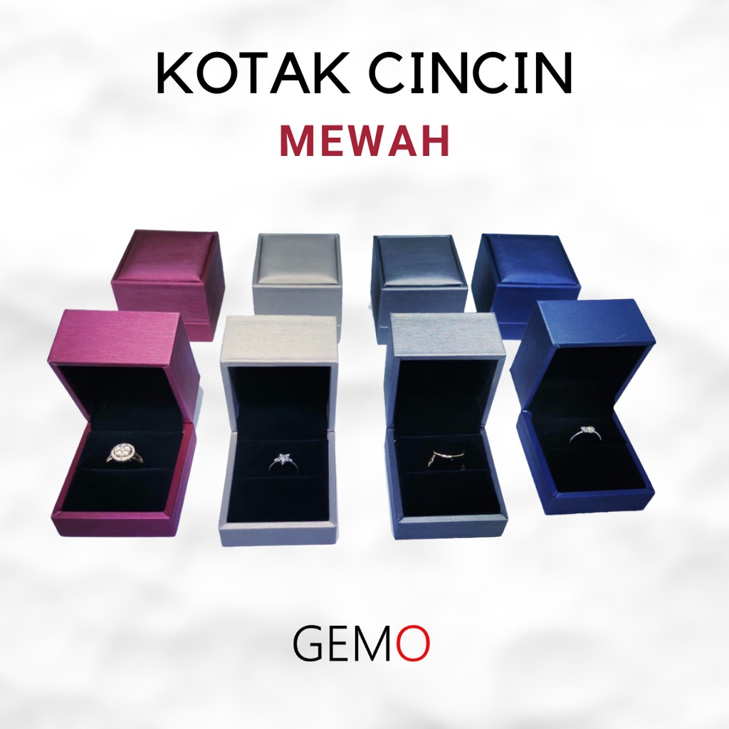 Kotak Cincin Mewah Ring Box Tersedia Empat Warna Tempat Perhiasan Jewelry Murah Unik Lucu Seserahan Pernikahan PerkawinanTunangan Kawin Mahar Bahan Kulit Sintetis