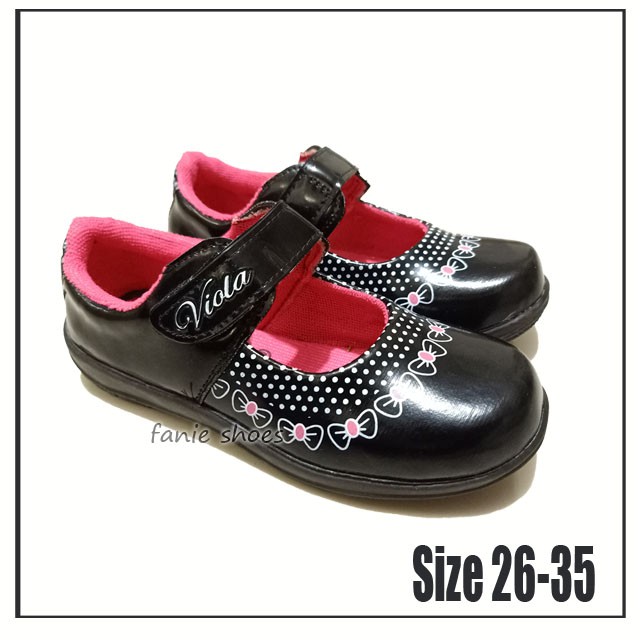 Viola Kitty 26-35 Sepatu Sekolah Hitam Anak Perempuan / Sepatu Hitam Kitty / Sepatu Flat Shoes Anak