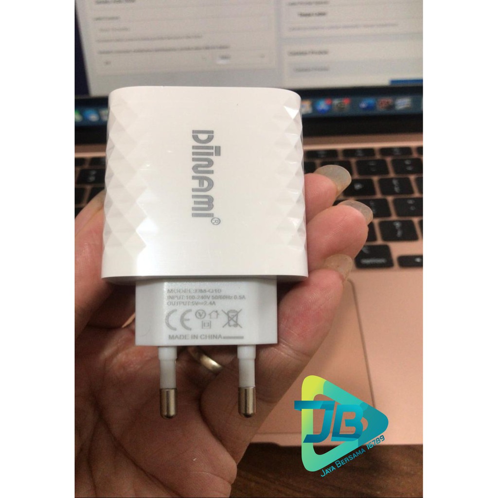 BM058 Diinami Q10 Cashan charger original 2.4Amper Samsung oppo xiaomi realme Vivo Free kabel Micro JB2931