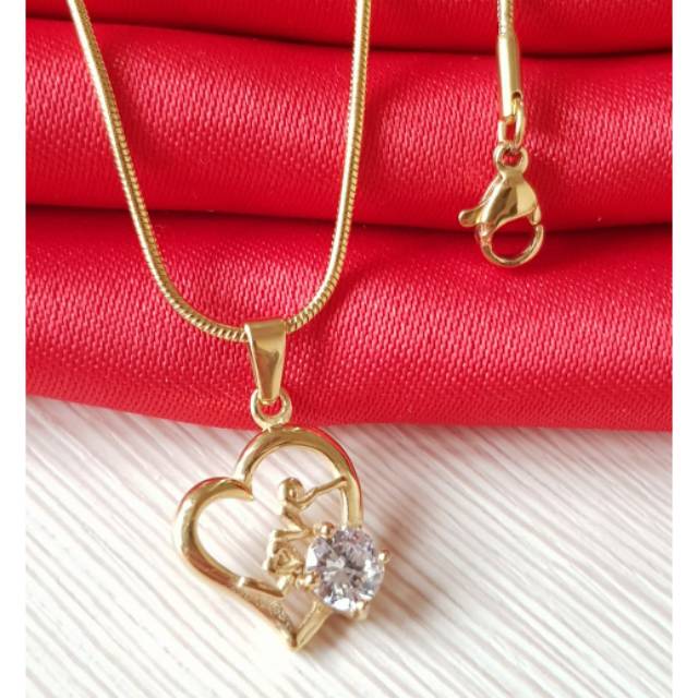 Kalung titanium gold import / fashion wanita import antikarat GN021