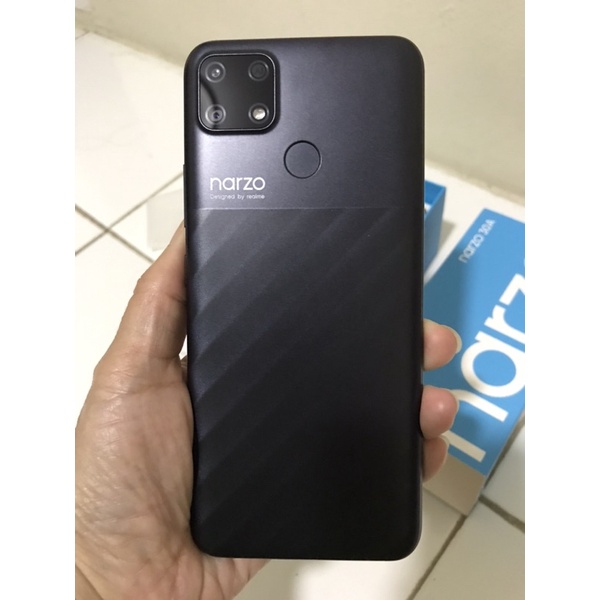 HP Realme Narzo 30A seken mulus, hitam laser, 4/64gb, garansi baru terpotong 5 bulan