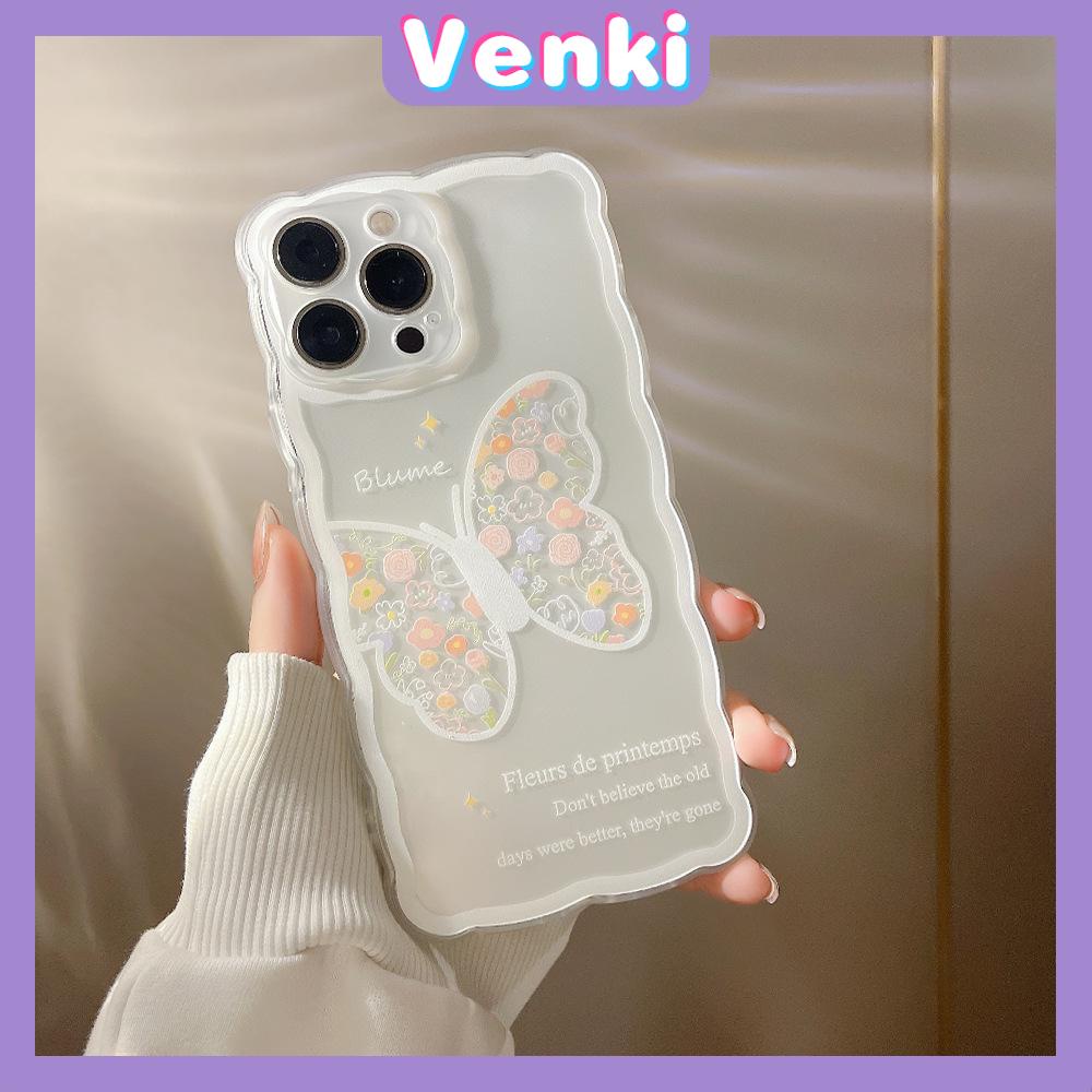 Soft Case Silikon Transparan Anti Slip Shockproof Motif Bunga Butterfly Untuk iPhone 13 Pro Max 12 Pro Max 11 7 Plus