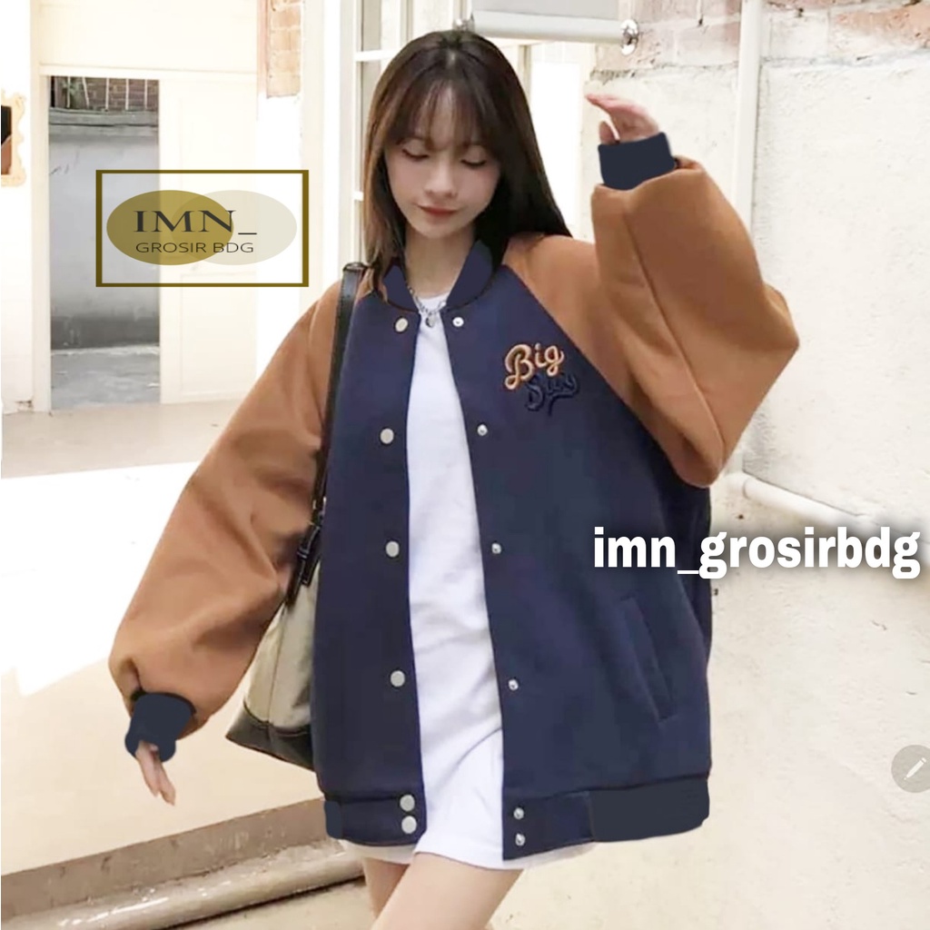 BORDIR ✔  BIG SAY JAKET BASEBALL OVERSIZE | JAKET VARSITY WANITA | JAKET BOMBER WANITA