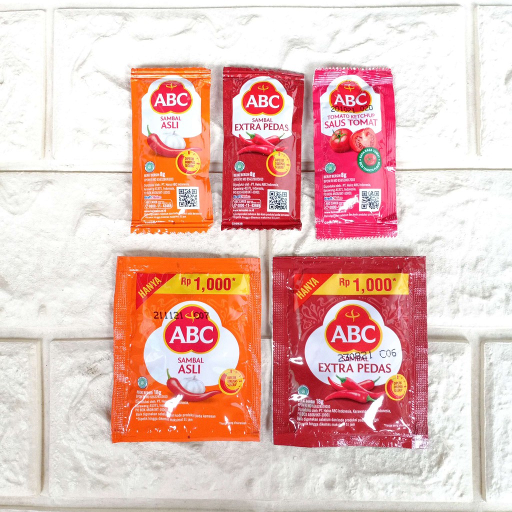 Jual Abc Sambal Asli Extra Pedas Saus Tomat Sachet Kecil 8gr 18gr Saos