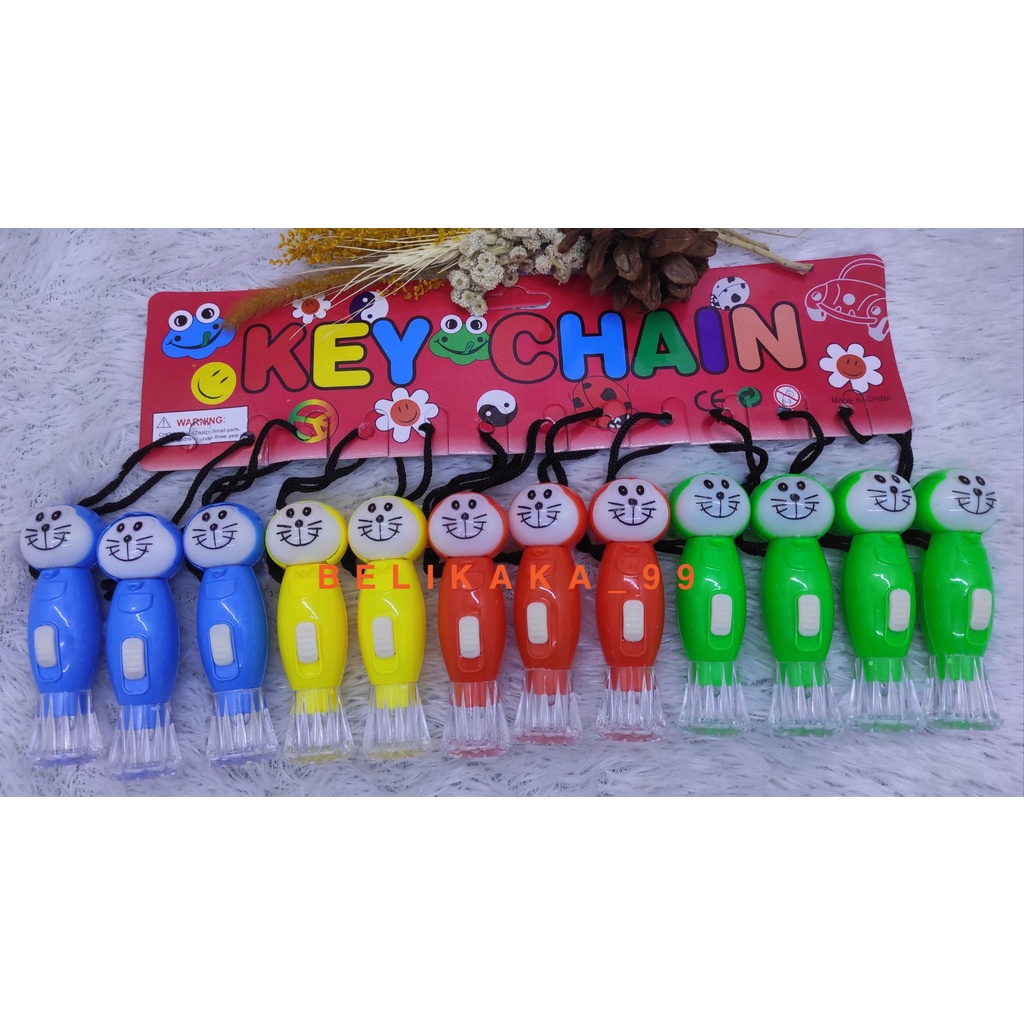 GANTUNGAN KUNCI SENTER LED KARAKTER MICKEY MOUSE DAN DORAEMON UKURAN MEDIUM TERANG / SENTER LED KARAKTER / SENTER MICKEY MOUSE / GANTUNGAN SENTER LED / SENTER LED TERANG / SENTER LUCU KARAKTER / GANTUNGAN KUNCI SENTER KACA