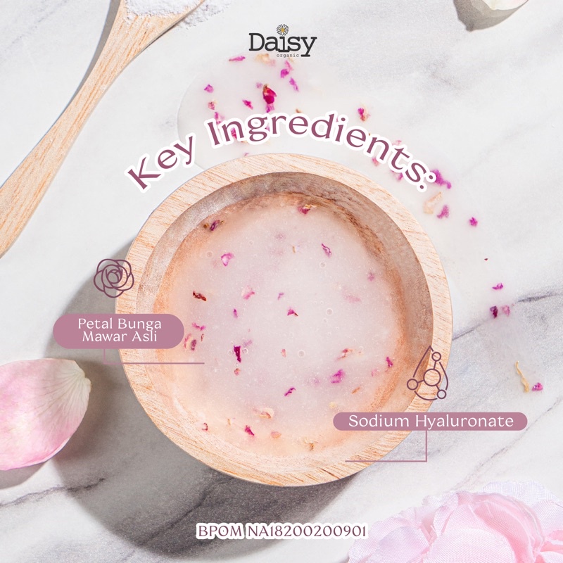 Daisy Organic Rose Crystal Peel Off Mask Menenangkan Kulit