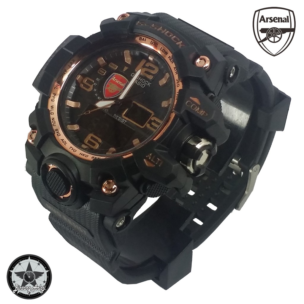 { EXCLUSIVE } JAM TANGAN ARSENAL DUAL TIME (LIST ROSE GOLD)