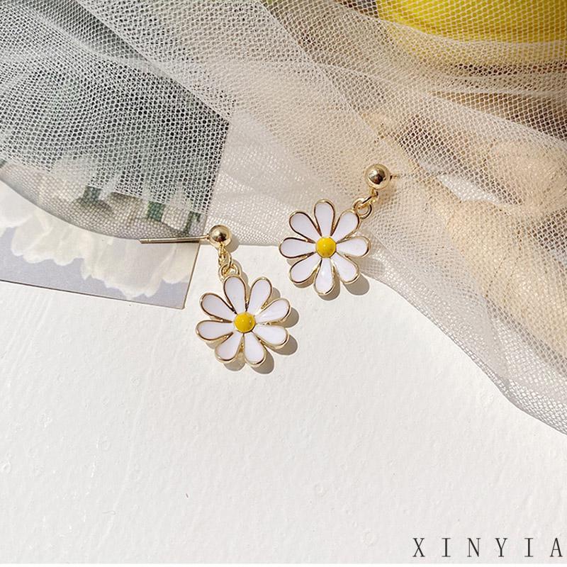 【COD】Anting korea Anting Stud 925 Silver cantik aksesoris wanita korean style trendy stylish  Bentuk Bunga Matahari Daisy