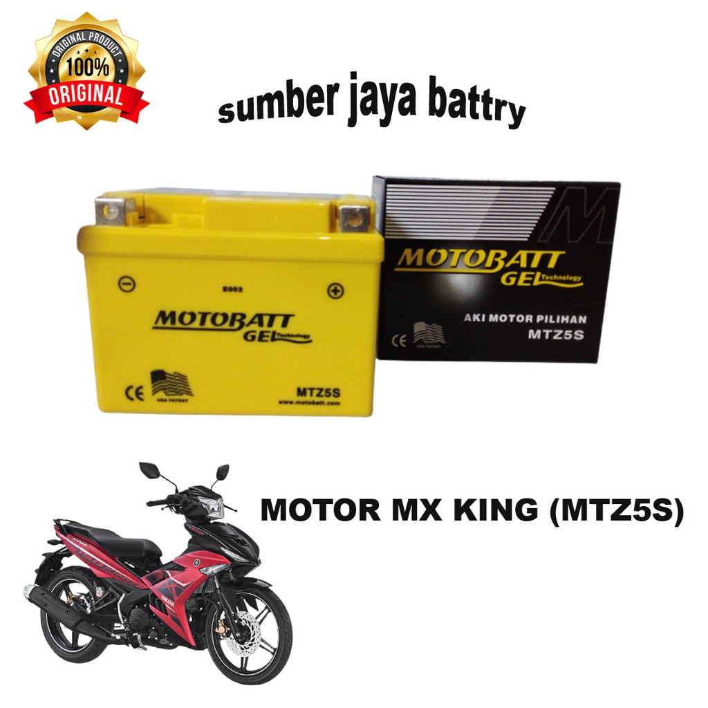 aki motor YAMAHA MX KING aki motobatt GEL MTZ5S AKI KERING ORIGINAL ASLI