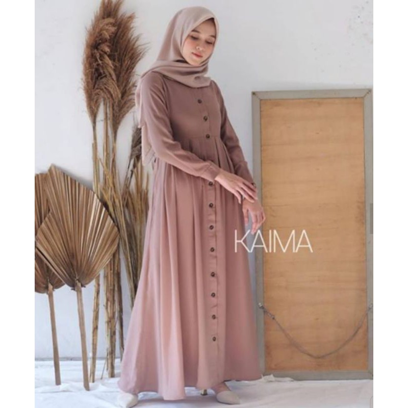 GAMIS KAIMA FULL KANCING MOSCREP/GAMIS FATINA RENDA  MOSCREP PREMIUM