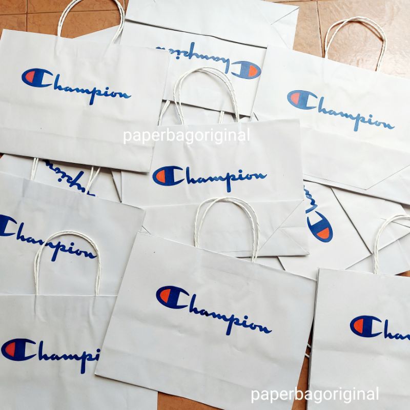 Kantong Champion paperbag Paper Bag | Shopee Indonesia