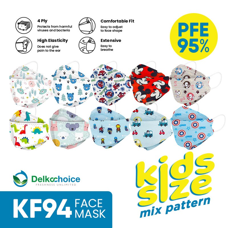 Masker Anak Cowok KF94 / Masker Anak 4ply Motif / Masker Anak Lucu